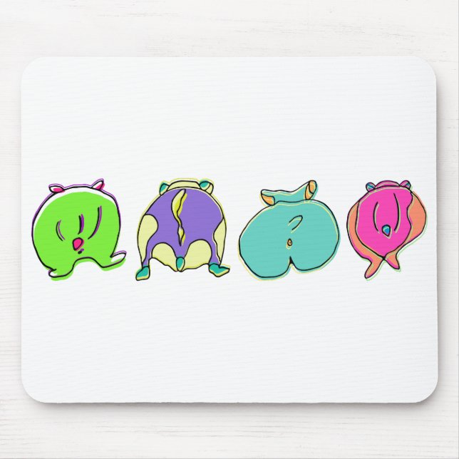 Farbige Hamster-Hintern Mousepad (Vorne)