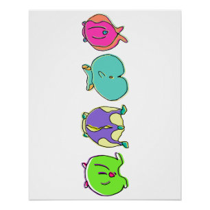Farbige Hamster-Hintern Poster