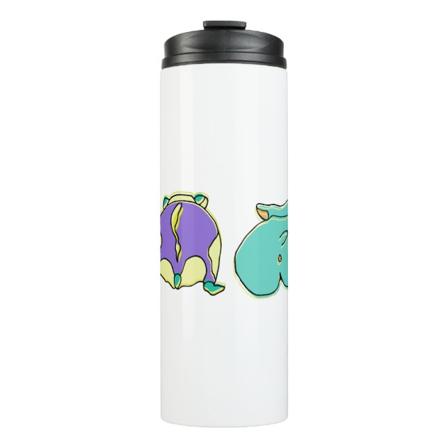 Farbige Hamster-Hintern Thermosbecher (Vorderseite)