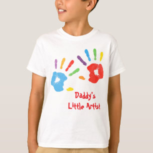 Farbige Handabdruck-Vater-Künstler T-Shirt