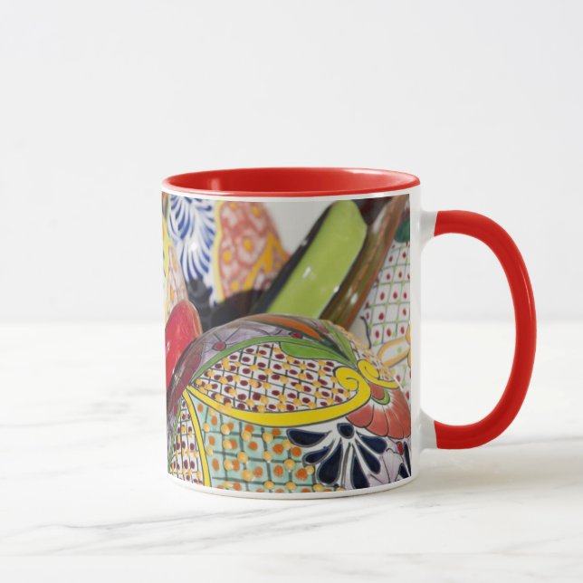 Farbige handbemalte mexikanische Töpferei Tasse (Rechts)
