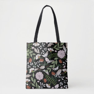 Farbige, handbemalte, nahtlose Zeichnung mit Blume Tasche