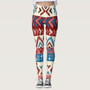 Farbige handgezeichnete Stammesmuster Leggings