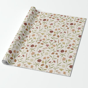 Farbige handgezeichnete Waldwildblume Geschenkpapier