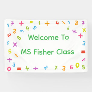 Farbige handgezeichnete Zahlen Schule Willkommen Banner