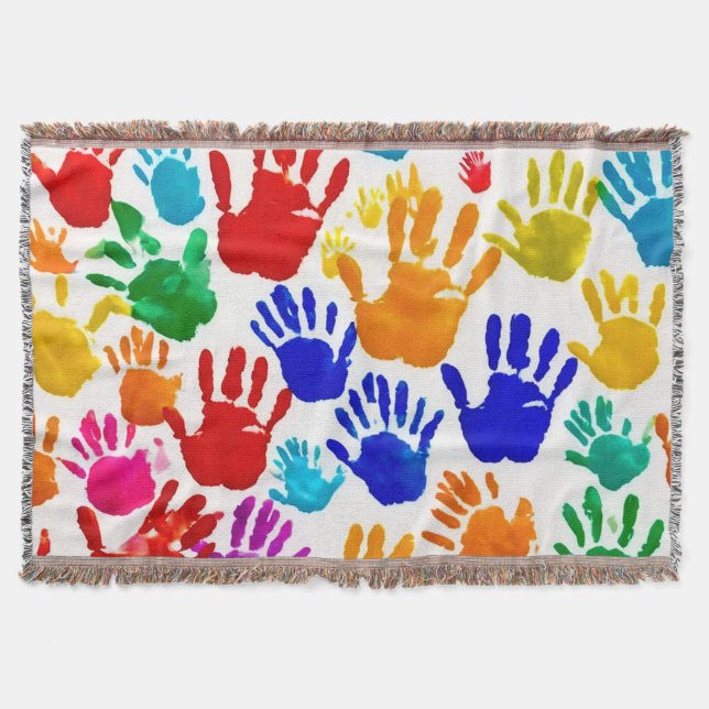 Farbige HandPrint Decke (Vorderseite)