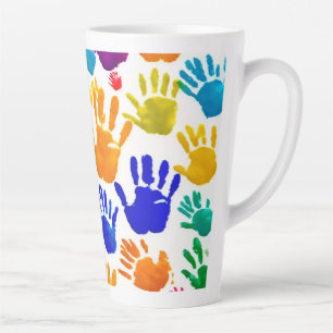 Farbige HandPrint Milchtasse