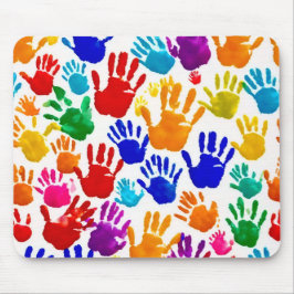 Farbige HandPrint Mousepad