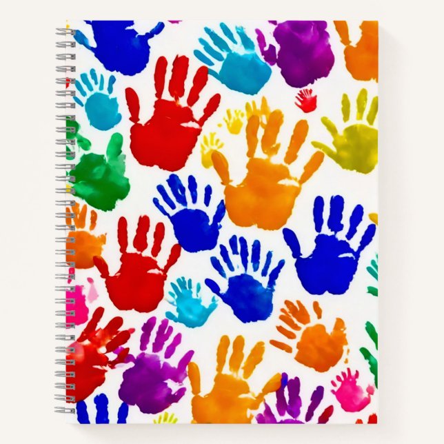 Farbige HandPrint Notizbuch (Vorderseite)