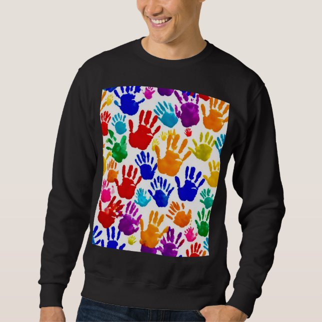 Farbige HandPrint Sweatshirt (Vorderseite)
