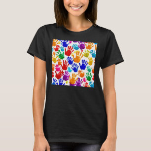 Farbige HandPrint T-Shirt