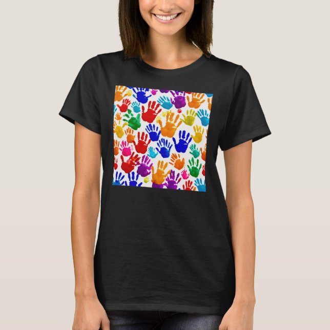Farbige HandPrint T-Shirt (Vorderseite)