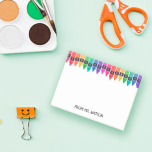 Farbige Handwerker von der Lehrerin Post-it Klebezettel