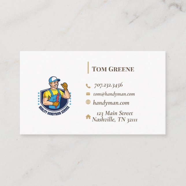 Farbige Handyman Services Business Card Visitenkarte (Vorderseite)