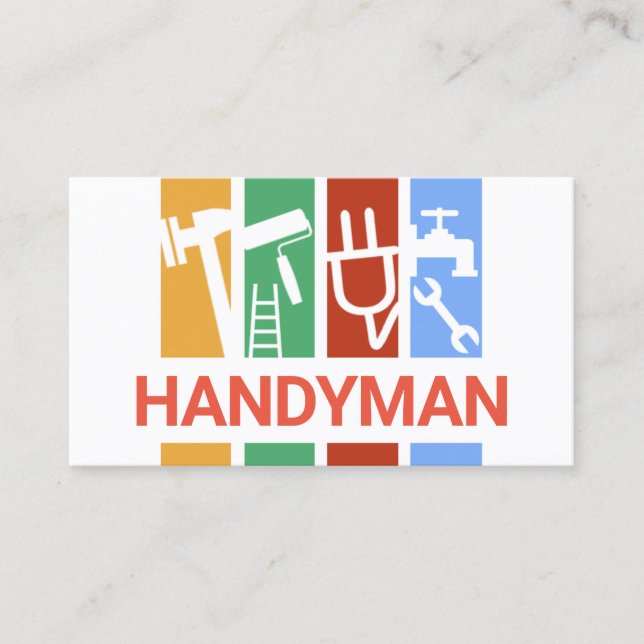 Farbige Handyman-Werkzeugleisten Visitenkarte (Vorderseite)