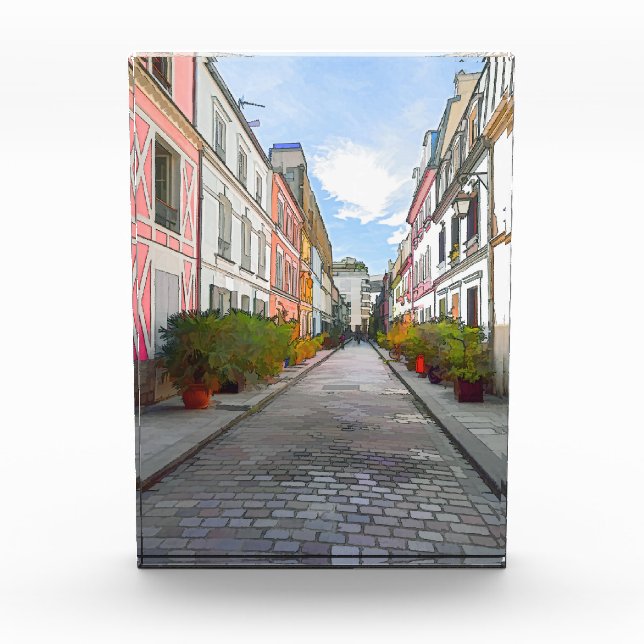 Farbige Häuser in der Rue Cremieux - Paris Fotoblock (Vorderseite)