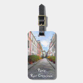 Farbige Häuser in der Rue Cremieux - Paris Gepäckanhänger