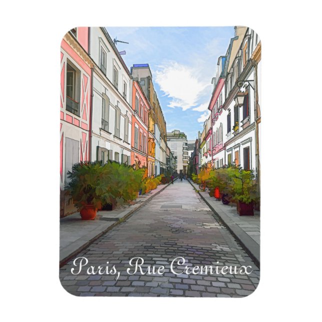 Farbige Häuser in der Rue Cremieux - Paris Magnet (Vertikal)