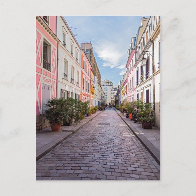 Farbige Häuser in der Rue Cremieux - Paris Postkarte (Vorderseite)