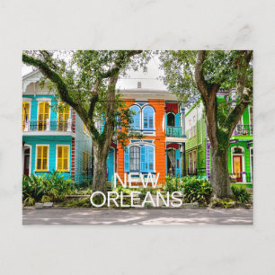Farbige Häuser in New Orleans Reise-Postkarte Postkarte