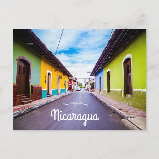 Farbige Häuser in Nicaragua Postkarte (Vorderseite)