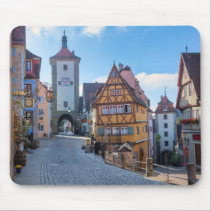 Farbige Häuser in Rothenburg, Deutschland Mousepad