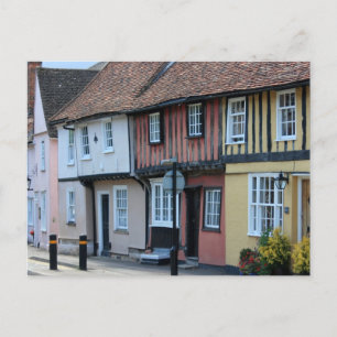 Farbige Häuser in Saffron Walden, Essex, Vereinigt Postkarte
