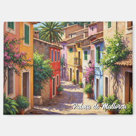 Farbige Häuser Palma de Mallorca Spanien Reise Magnet