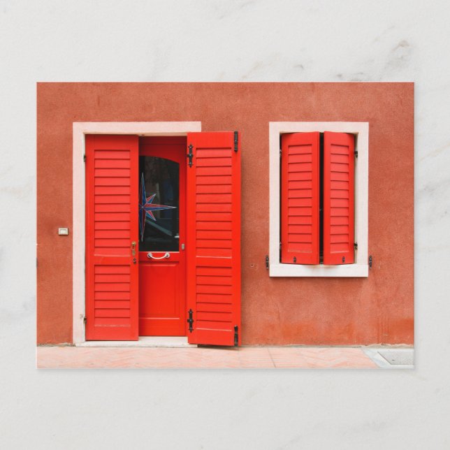 Farbige Hausfassade, Caorle, Italien Postkarte (Vorderseite)