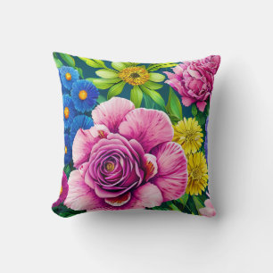 Farbige, hawaiianische Blume im Springtime-Stil Kissen