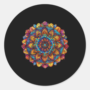 Farbige Heilige Geometrie Lotus Mandala Runder Aufkleber