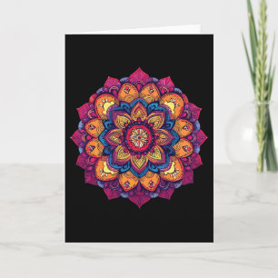 Farbige Heilige Geometrie Mandala Lotus Yoga  Karte
