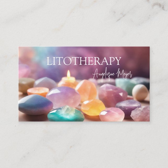 Farbige Heilsteine und Litotherapie Visitenkarte (Vorderseite)