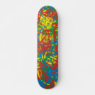 Farbige heiße Schlamassel rot-gelb-grüne Graffiti Skateboard