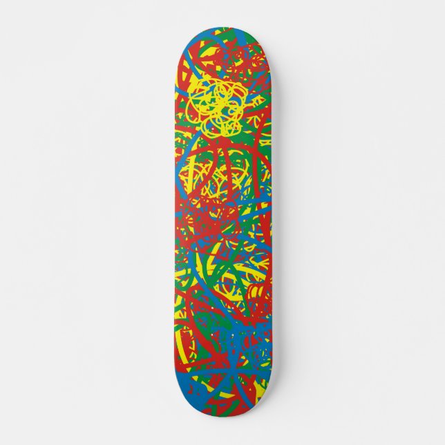 Farbige heiße Schlamassel rot-gelb-grüne Graffiti Skateboard (Vorne)