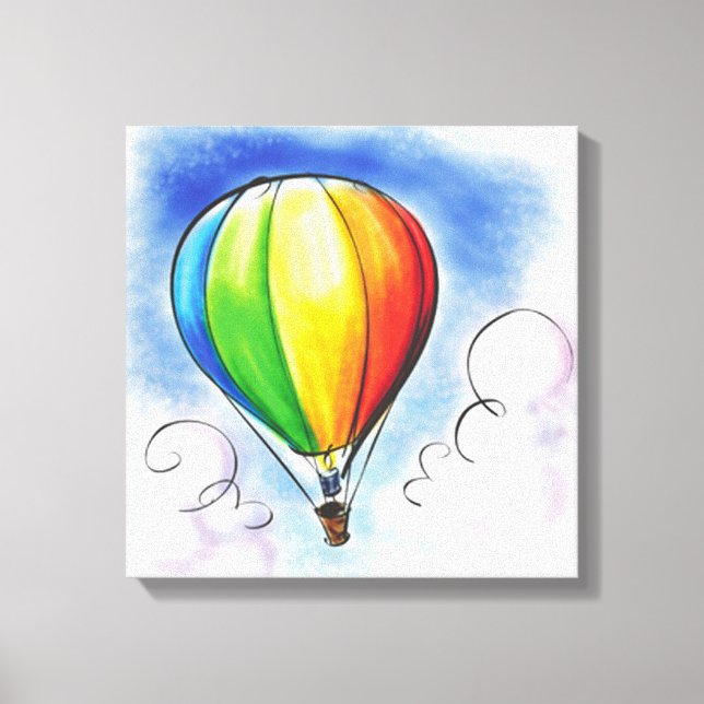 Farbige Heißluftballon-Leinwand Leinwanddruck (Vorderseite)