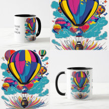 Farbige Heißluftballon-Tasse