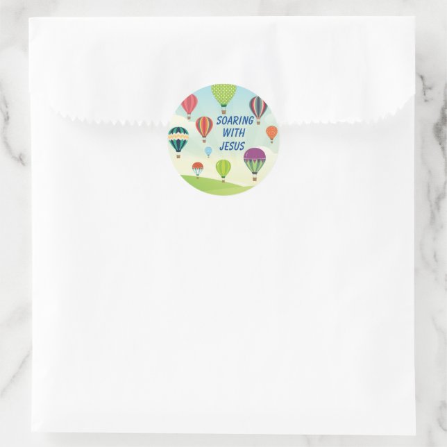 Farbige Heißluftballons Kinder Party Aufkleber (Tasche)