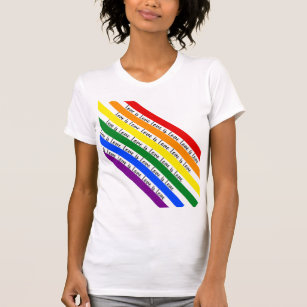 Farbige, hellbraune Regenbogenstreifen T-Shirt