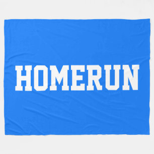 Farbige Helle Blaue Sportliche Weiße HOMERUN Text Fleecedecke