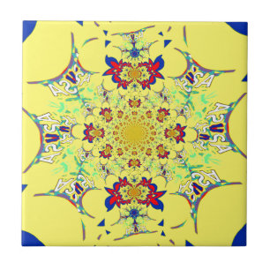 Farbige Helle Florale Damast-Design-Kunst Fliese