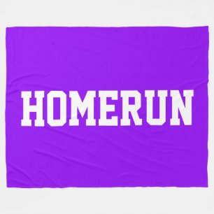 Farbige Helle Lila Sportliche Weiße HOMERUN Text  Fleecedecke