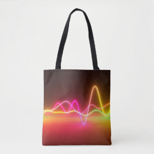 Farbige helle Neon-glühende Grafik-Equalizer. Mu Tasche
