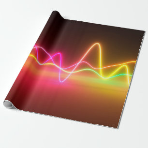 Farbige helle Neon-glühende grafische Equalizer. M Geschenkpapier
