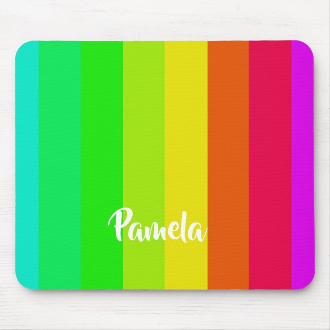 Farbige, helle Regenbogenlinien Mousepad (Vorne)