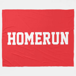 Farbige Helle Rote Sportliche Weiße HOMERUN Text Fleecedecke