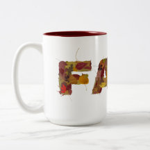 Farbige Herbst getrocknete Blätter Fette Typografi