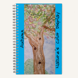 Farbige Herbstbaum Azure Blue Notizbuch