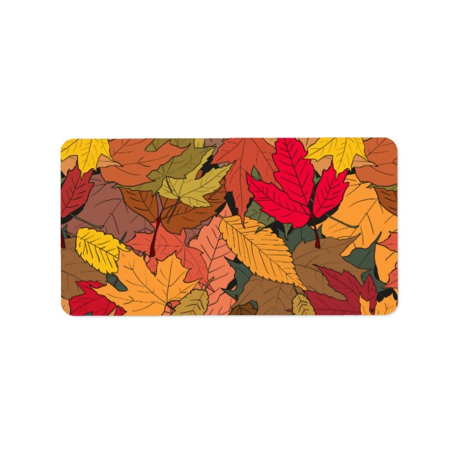 Farbige Herbstblätter Adressaufkleber (Vorne)