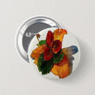 Farbige Herbstblätter Button